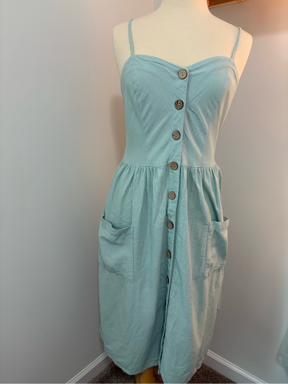 Button-Front Sundress with Pockets